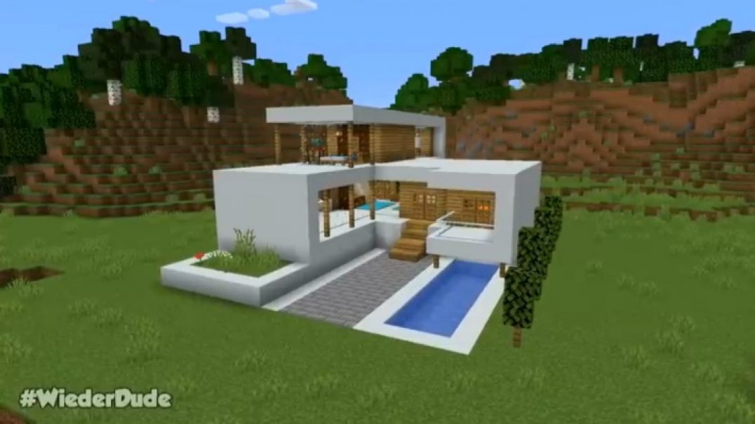 Minecraft_ How to Build a Modern House Tutorial (Easy) _40(480P)